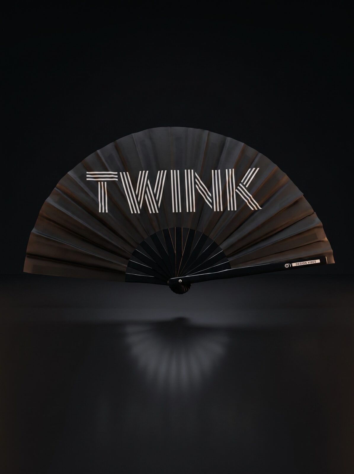 Festival-Fächer „TWINK“ in Schwarz – Rave & Pride Statement