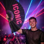 Festival-Fächer „ICONIC“ in Schwarz/Pink – Rave Statement – Ansicht 2