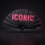 Festival-Fächer „ICONIC“ in Schwarz/Pink – Rave Statement – Ansicht 1