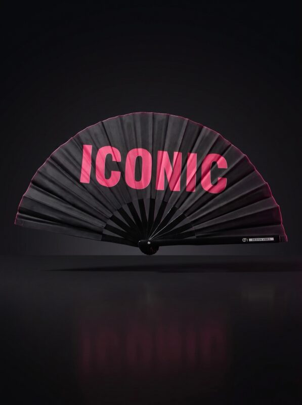 Festival-Fächer „ICONIC" in Schwarz/Pink – Rave Statement