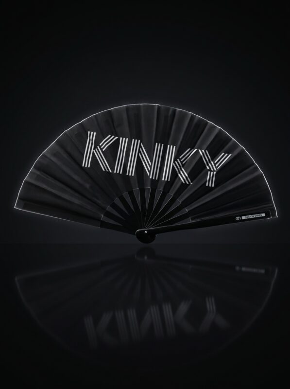 Festival-Fächer „KINKY" in Schwarz – Rave & Pride Statement