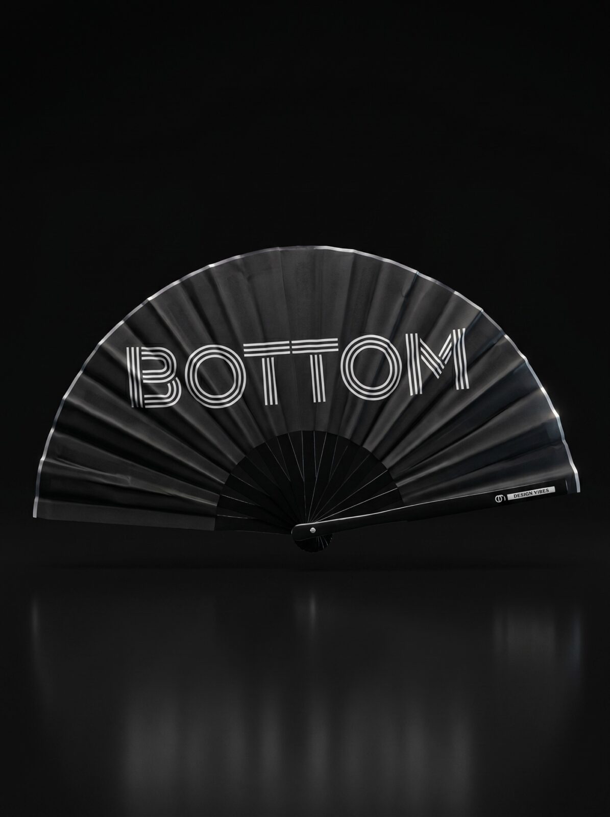 Festival-Fächer „BOTTOM“ in Schwarz – CSD & Rave Accessoire