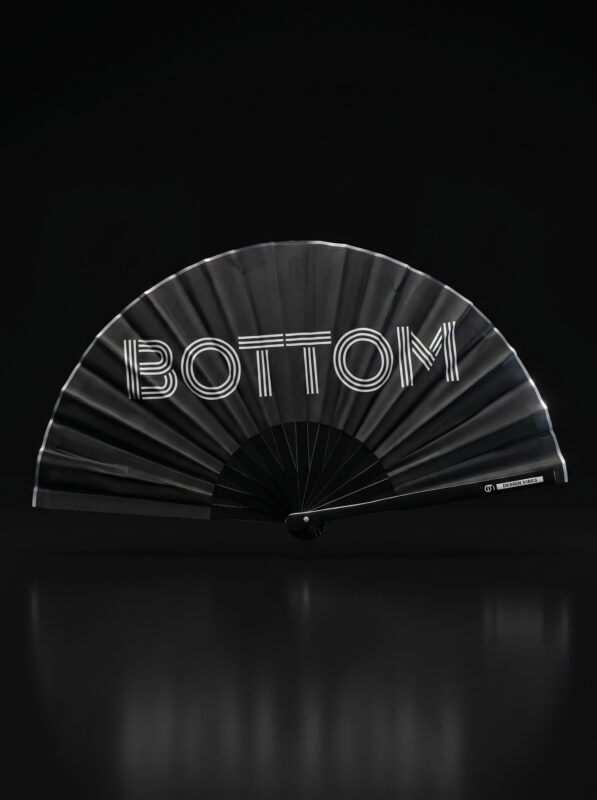 Festival-Fächer „BOTTOM" in Schwarz – CSD & Rave Accessoire