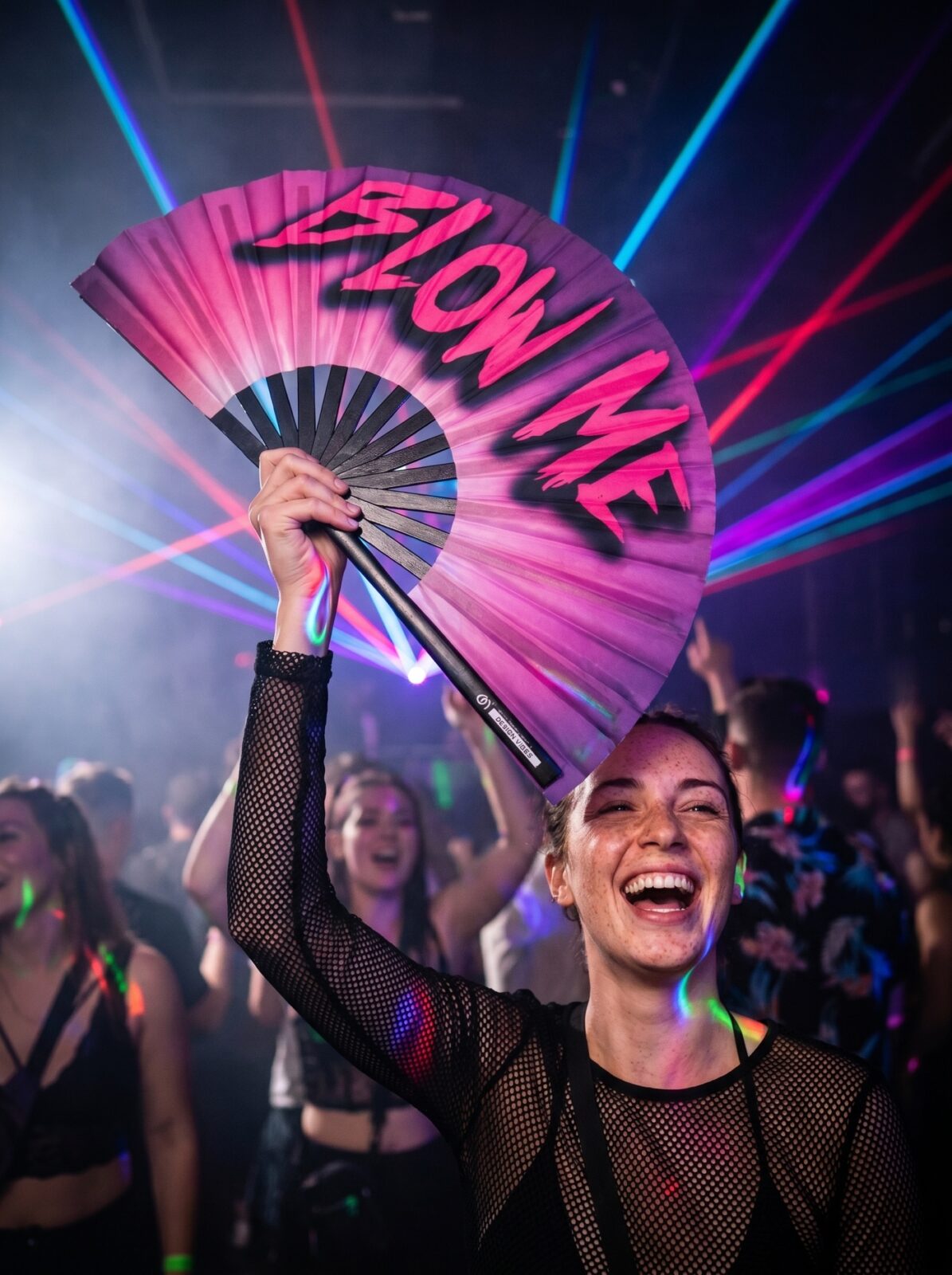 Festival-Fächer „BLOW ME“ in Lila-Blau – Rave & CSD Accessoire – Ansicht 2