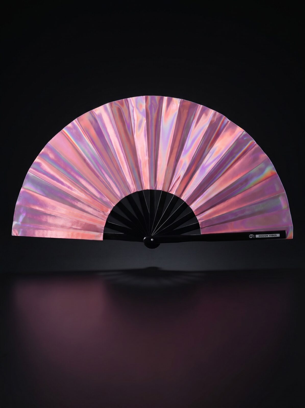 Festival-Fächer Holografisch Rosa – irisierendes Pride Accessoire