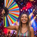Festival-Fächer Pride Regenbogen-Streifen, CSD & Pride Accessoire – Ansicht 4