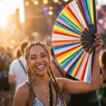 Festival-Fächer Pride Regenbogen-Streifen, CSD & Pride Accessoire – Ansicht 3