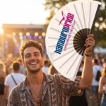 Festival-Fächer Hamburg Pride CSD in Weiß, Logo-Edition – Ansicht 3