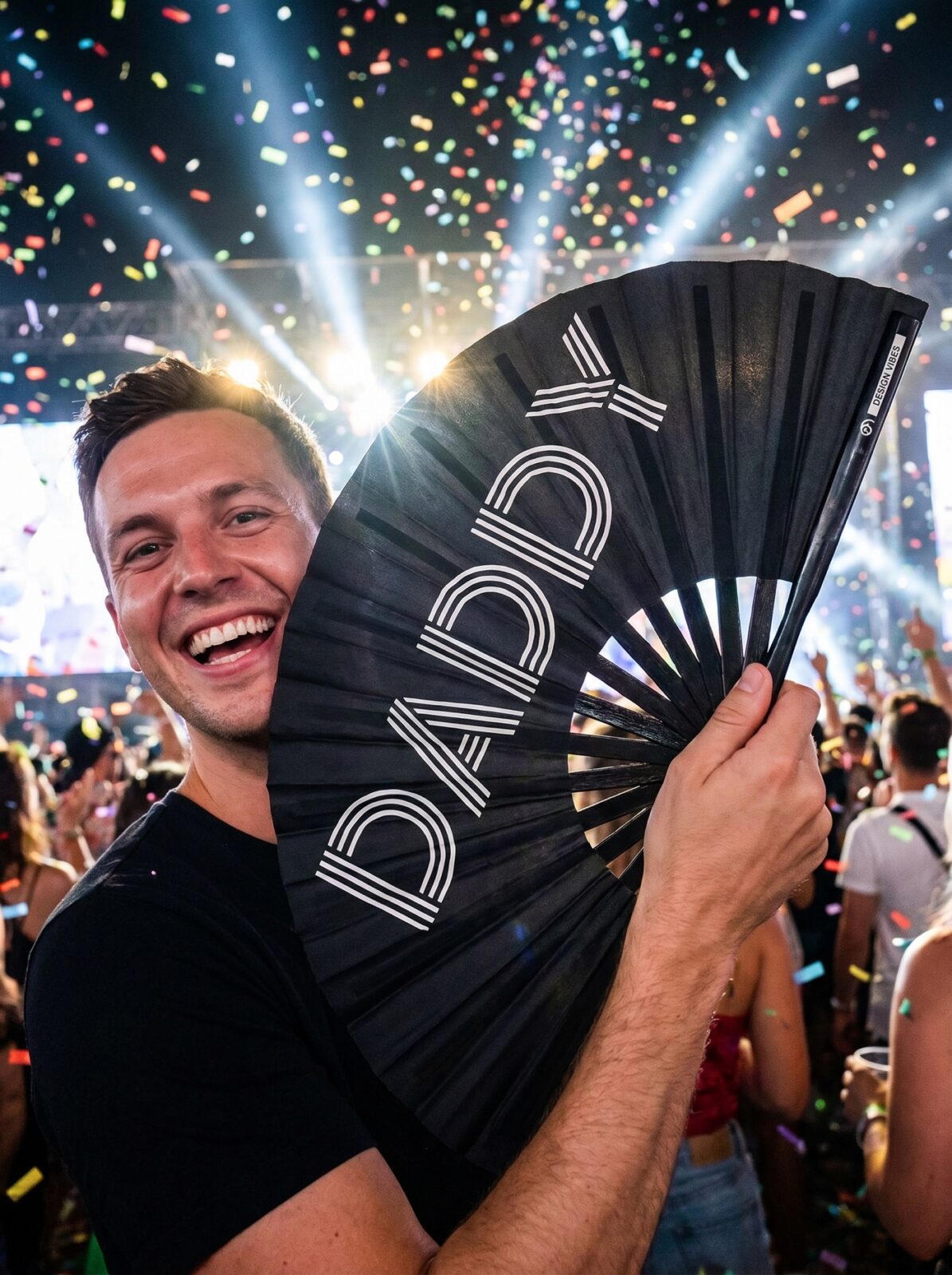 Festival-Fächer „DADDY“ in Schwarz – Rave & Pride Accessoire – Ansicht 4