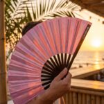 Festival-Fächer Holografisch Rosa, irisierendes Pride Accessoire – Ansicht 8
