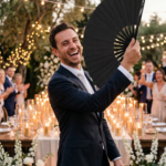 Festival-Fächer Schwarz Glitzer, elegantes Rave & CSD Accessoire – Ansicht 8