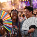 Festival-Fächer Silber Glitzer, funkelndes Rave & CSD Accessoire – Ansicht 7