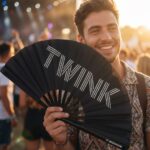 Festival-Fächer „TWINK“ in Schwarz – Rave & Pride Statement – Ansicht 3