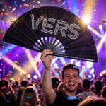 Festival-Fächer „VERS“ in Schwarz – Statement für Rave & CSD – Ansicht 4