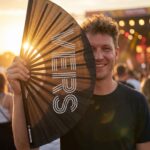 Festival-Fächer „VERS“ in Schwarz – Statement für Rave & CSD – Ansicht 3