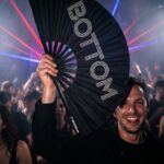 Festival-Fächer „BOTTOM“ in Schwarz – CSD & Rave Accessoire – Ansicht 2