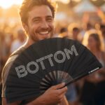 Festival-Fächer „BOTTOM“ in Schwarz – CSD & Rave Accessoire – Ansicht 3