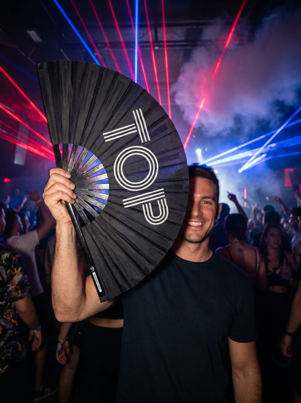 Festival-Fächer „TOP“ in Schwarz – Rave & Pride Statement – Ansicht 2