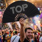 Festival-Fächer „TOP“ in Schwarz – Rave & Pride Statement – Ansicht 4