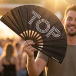 Festival-Fächer „TOP“ in Schwarz – Rave & Pride Statement – Ansicht 3
