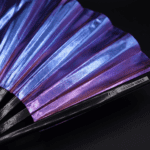 Festival-Fächer Holografisch Blau-Lila Metallic, Rave Accessoire – Ansicht 10