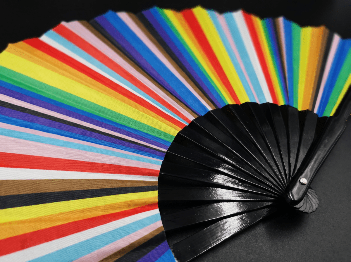 Festival-Fächer Pride Regenbogen-Streifen, CSD & Pride Accessoire – Ansicht 6