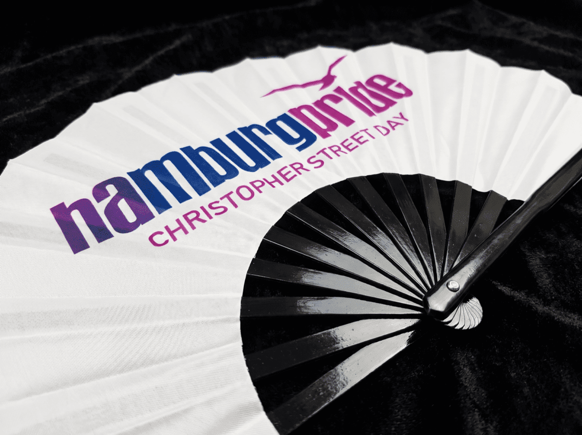 Festival-Fächer Hamburg Pride CSD in Weiß, Logo-Edition – Ansicht 6