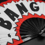 Festival-Fächer „BANG“ Comic in Rot-Weiß, Rave & Party Accessoire – Ansicht 8