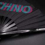 Festival-Fächer „TECHNO“ Schwarz Teal-Pink, Techno & Rave – Ansicht 6