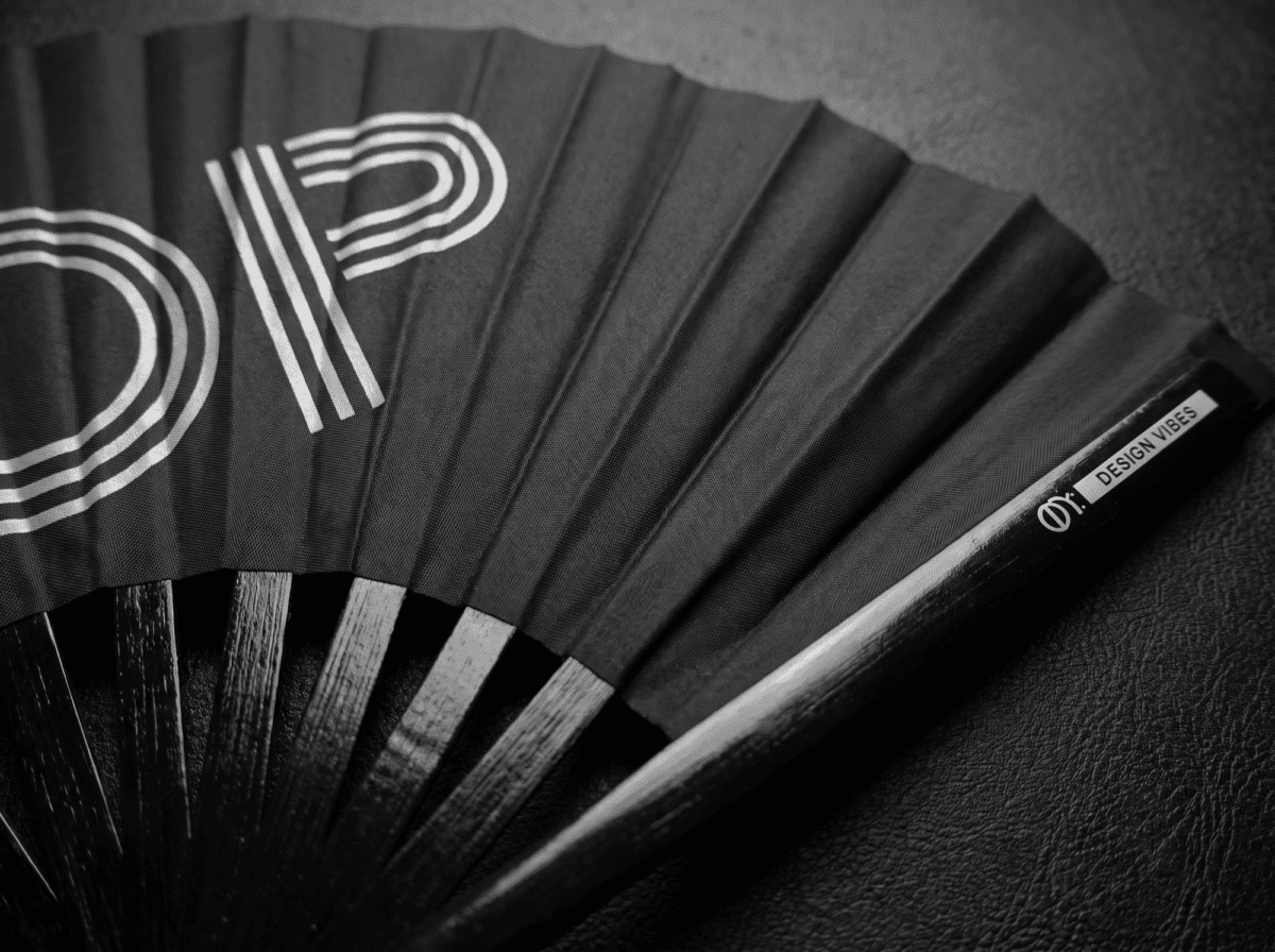 Festival-Fächer „TOP“ in Schwarz, Rave & Pride Statement – Ansicht 6