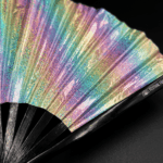 Festival-Fächer Holografisch Glitzer Pastellregenbogen für Festival & Rave – Ansicht 5
