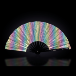 Festival-Fächer Holografisch Glitzer Pastellregenbogen für Festival & Rave – Ansicht 1