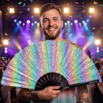 Festival-Fächer Holo Kristall Pastell für Rave & Festival – Ansicht 4