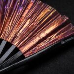 Festival-Fächer Holografisch Transparent Burgunder für Festival & Rave – Ansicht 5