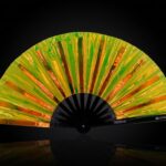 Festival-Fächer Holografisch Transparent Neongrün für Rave & Techno – Ansicht 1