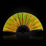 Festival-Fächer Holografisch Transparent Neongrün für Rave & Techno – Ansicht 1