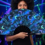 Festival-Fächer Mond & Sterne Nachtblau für Festival & Boho – Ansicht 2