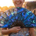 Festival-Fächer Mond & Sterne Nachtblau für Festival & Boho – Ansicht 3