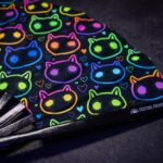 Festival-Fächer Neon-Katzen Schwarz für Rave & Festival – Ansicht 5