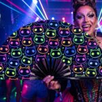 Festival-Fächer Neon-Katzen Schwarz für Rave & Festival – Ansicht 5