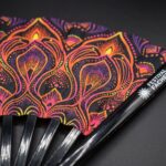Festival-Fächer Neon-Ornament Schwarz für Psytrance & Goa – Ansicht 5
