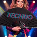 Festival-Fächer „TECHNO“ Schwarz Teal-Pink, Techno & Rave – Ansicht 5