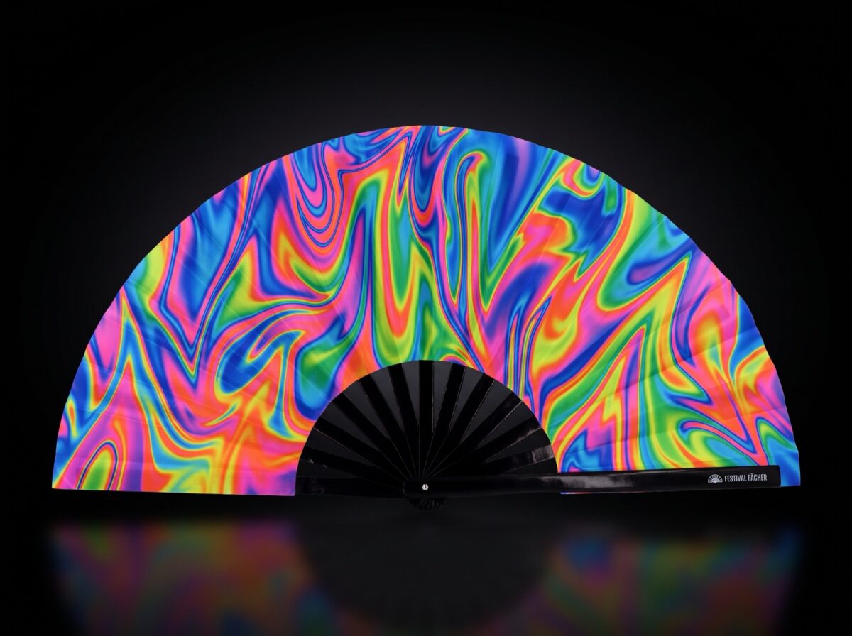 Festival-Fächer Psychedelic Fire Bunt für Techno & Rave