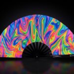 Festival-Fächer Psychedelic Fire Bunt für Techno & Rave – Ansicht 1