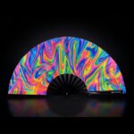Festival-Fächer Psychedelic Fire Bunt für Techno & Rave – Ansicht 1