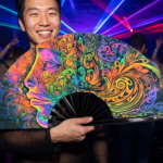 Festival-Fächer Psychedelic Wirbel Bunt für Psytrance & Goa – Ansicht 2