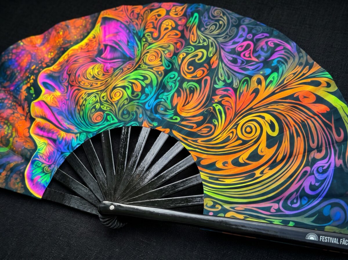 Festival-Fächer Psychedelic Wirbel Bunt für Psytrance & Goa – Ansicht 5