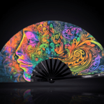 Festival-Fächer Psychedelic Wirbel Bunt für Psytrance & Goa – Ansicht 1