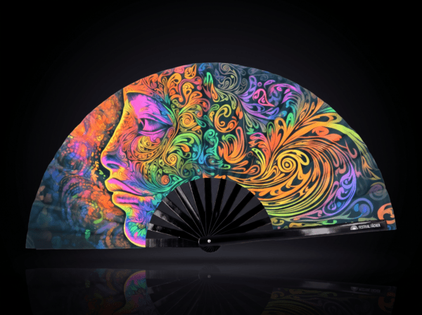Festival-Fächer Psychedelic Wirbel Bunt für Psytrance & Goa