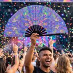 Festival-Fächer Psychedelic Mandala Violett für Psytrance & Rave – Ansicht 4